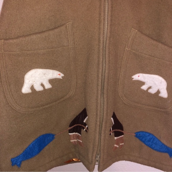 Vintage Inuvik Winter Parka Fur Hood Wool Embroidered - Picture 2 of 6